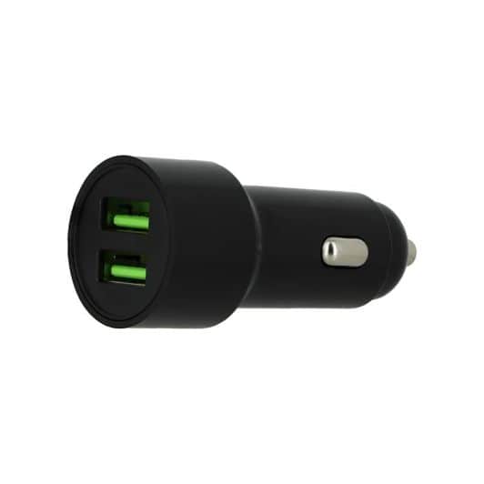 CARGADOR ENCENDEDOR HIGH ONE 12W 2 PUERTOS USB A NEGRO