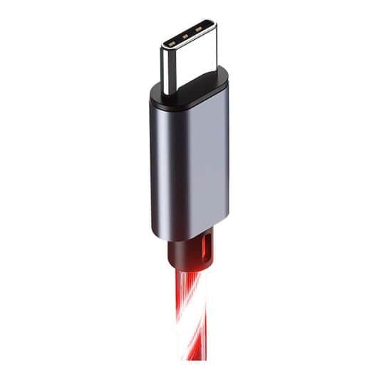 Cable LED AMSTRAD USB-A/USB-C Rojo 3m