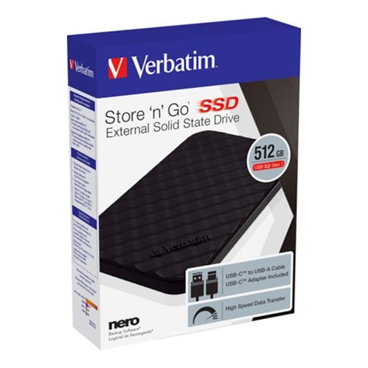 Disco duro externo SSD VERBATIM 512Gb 