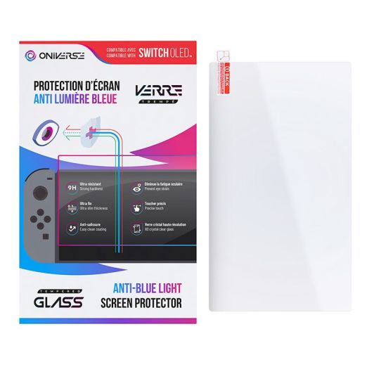  Cristal Templado ONIVERSE anti luz azul para NINTENDO Switch OLED